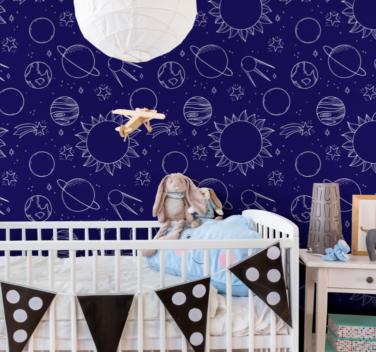 Celestial Nursery star wallpaper - TenStickers