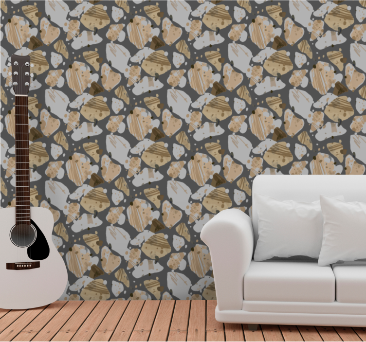 Cement Terrazzo pattern living room wallpaper - TenStickers