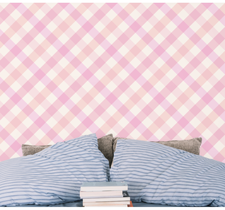Checkered Pastel square wallpaper - TenStickers