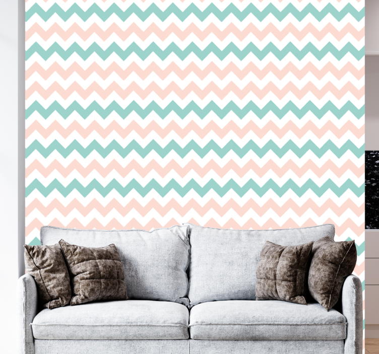 Chevron Patterned Decor geometric wallpaper - TenStickers