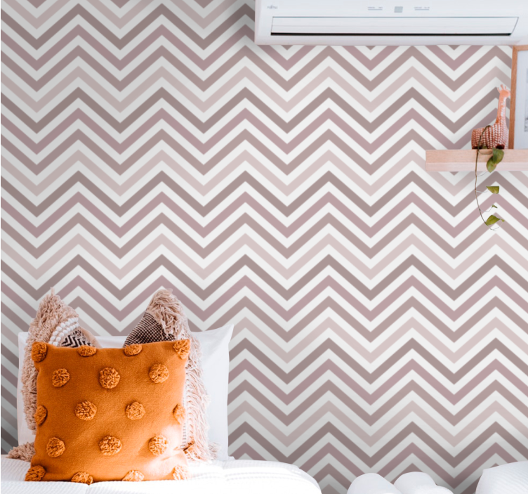 Chevron zigzag forms horizontal striped wallpaper - TenStickers