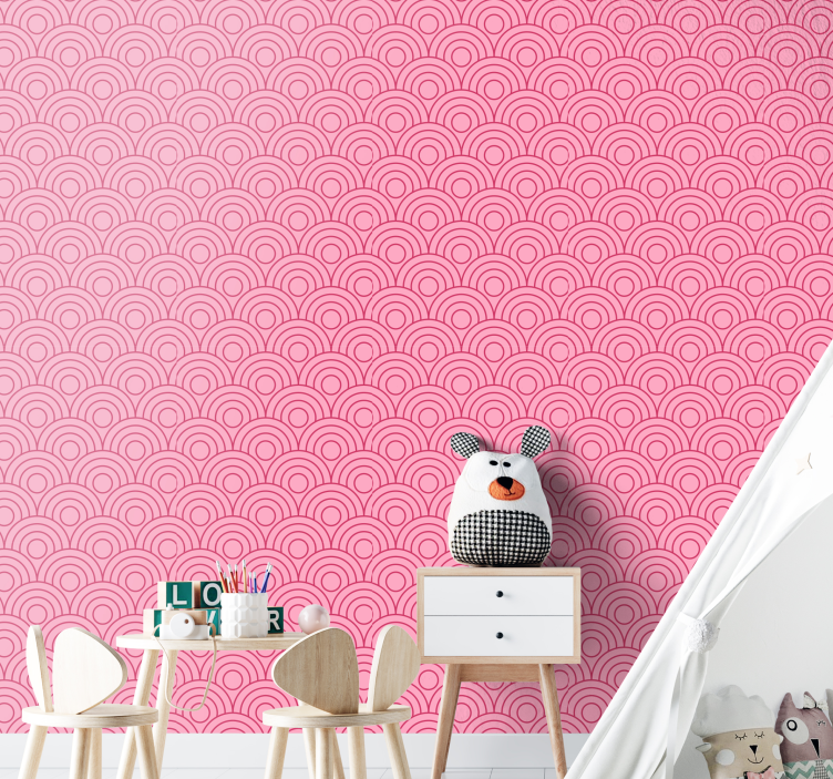 Circular Patterns shapes wallpaper - TenStickers