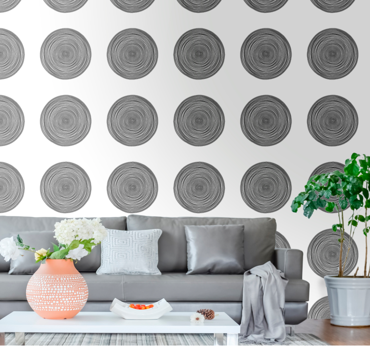 Circular Wood Patterns texture pattern wallpaper - TenStickers
