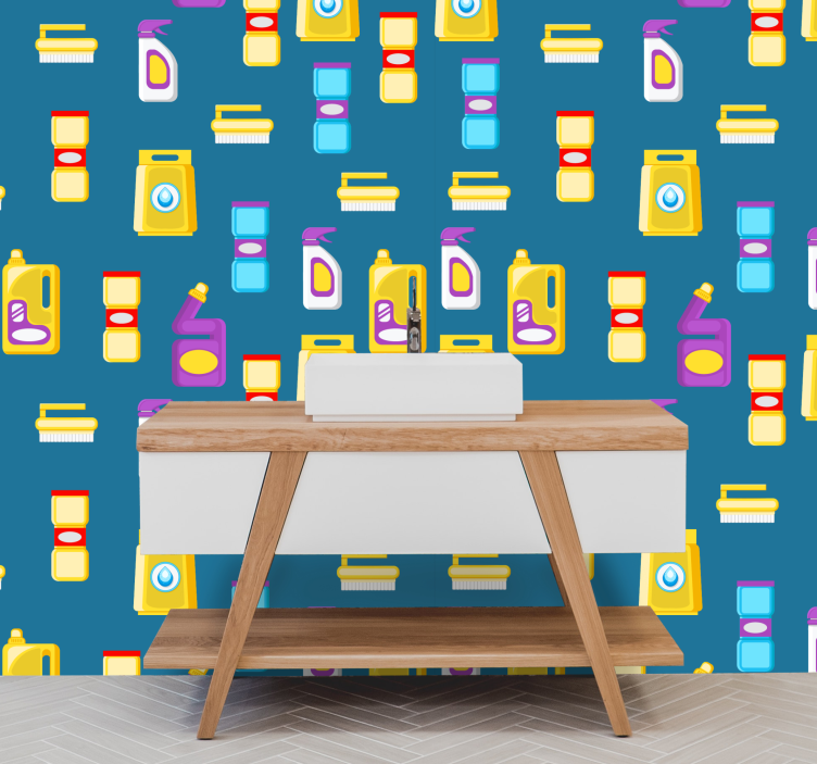 Cleaning Supplies Collection customised wallpaper - TenStickers