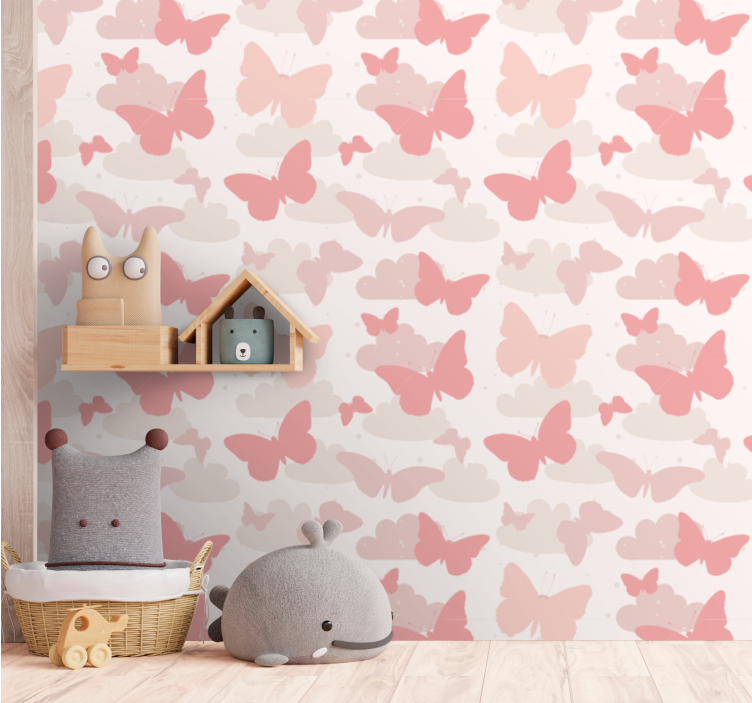 Cloud Pattern butterfly wallpaper - TenStickers