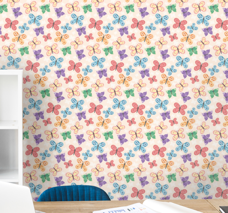 Colorful Butterfly Play butterfly wallpaper - TenStickers