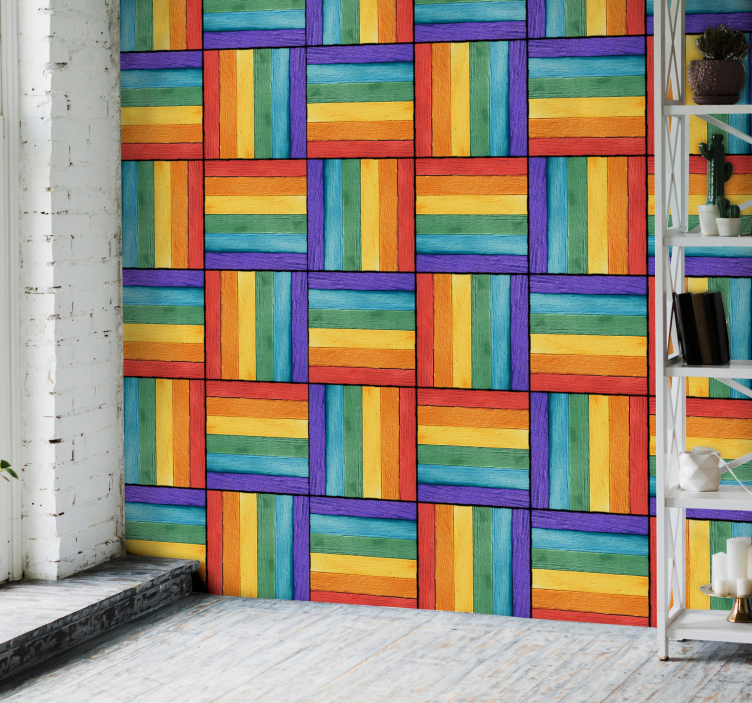 Colorful Geometric Pattern geometric wallpaper - TenStickers