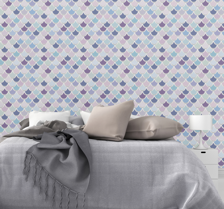 Colorful Scallop Pattern textured wallpaper - TenStickers