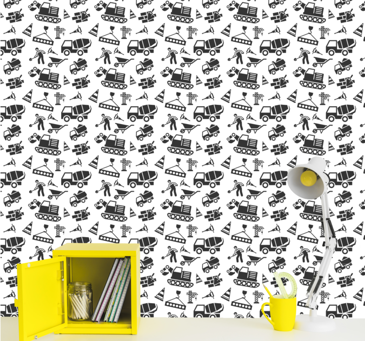 Construction Motif industrial wallpaper - TenStickers