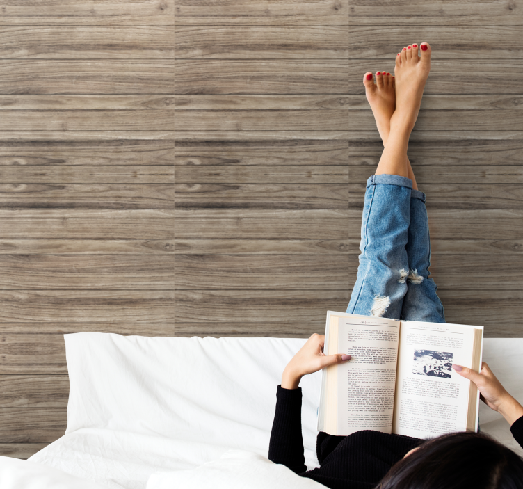 Cozy effect imitation wood wallpaper - TenStickers