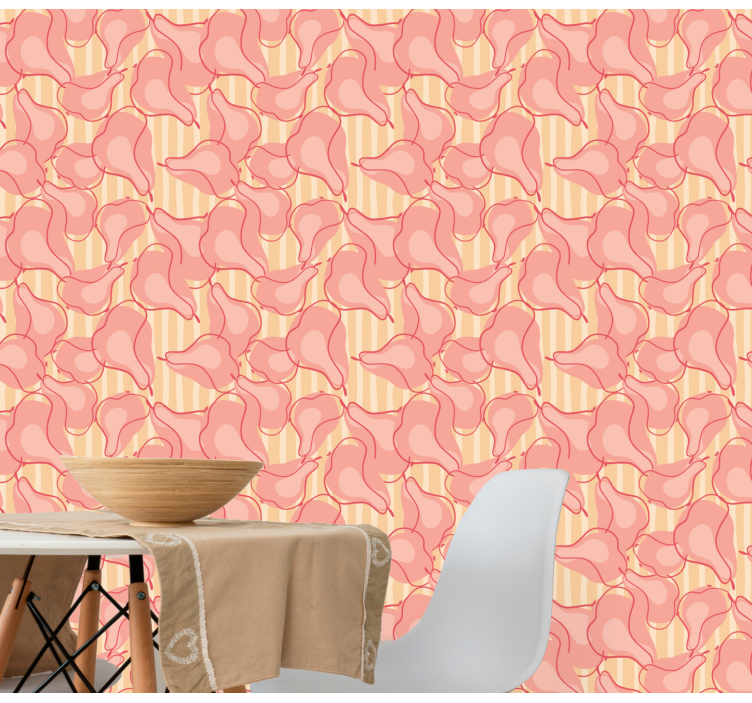 Creative pattern pink pears Kitchen Wallpaper - TenStickers