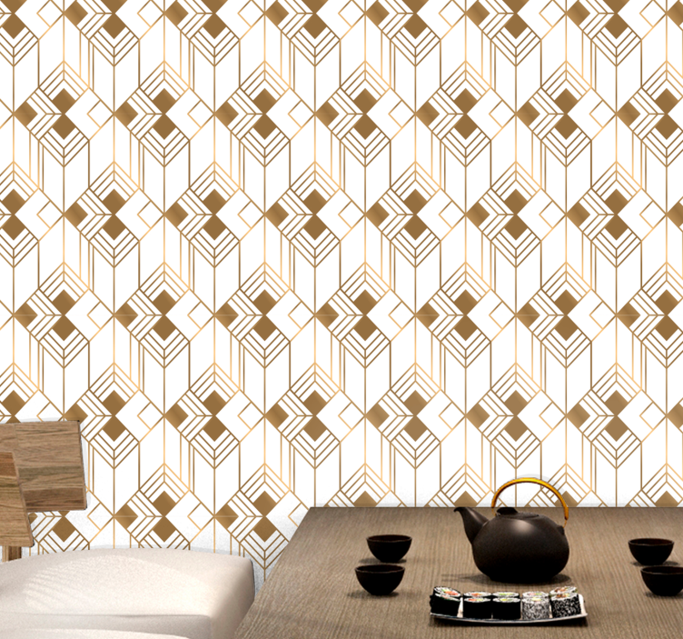 Cubist Symmetry geometric wallpaper - TenStickers