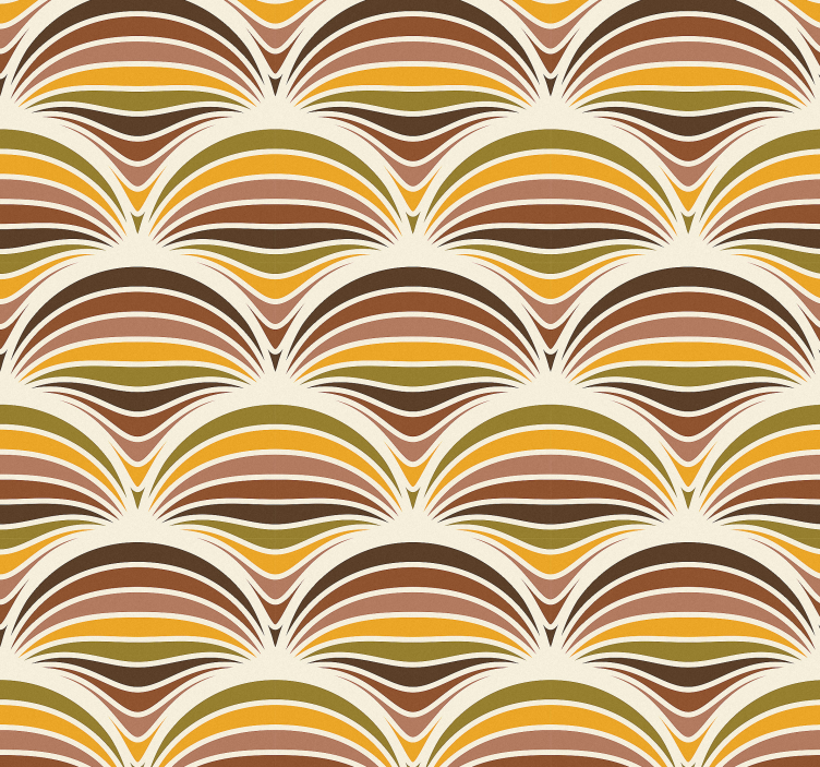 Curved Line Pattern vintage wallpaper - TenStickers