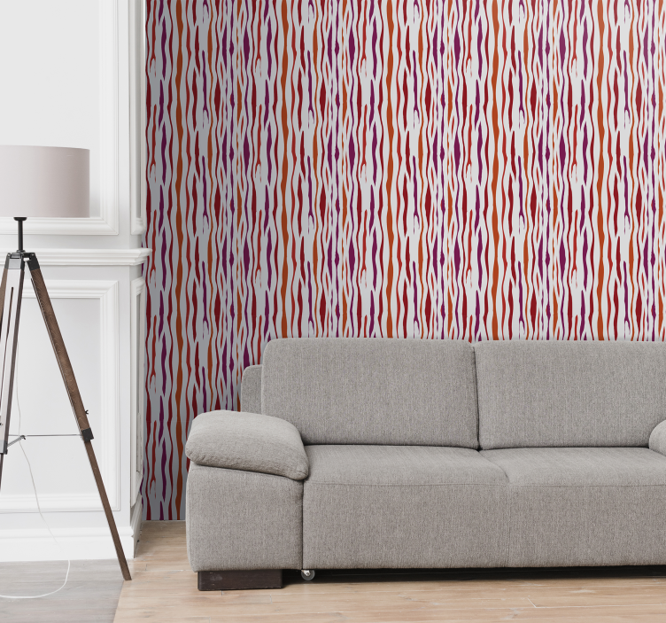 Curved Wave Patterns geometric wallpaper - TenStickers