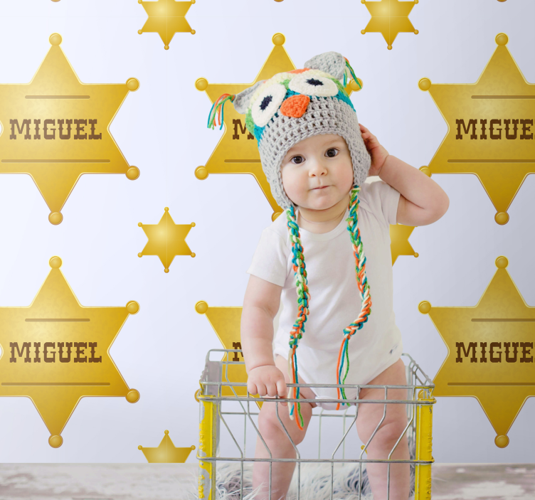 Customizable Sheriff Stars nursery wallpaper - TenStickers