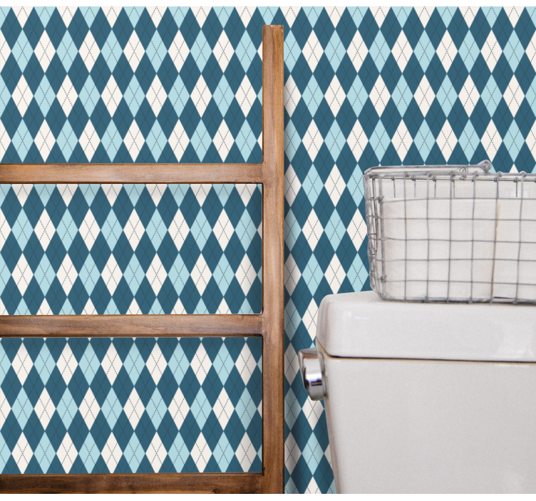 Diamond Harlequin geometric wallpaper - TenStickers