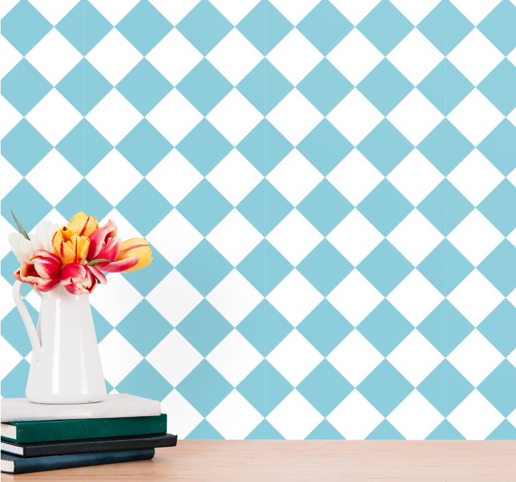 Diamond Pattern striped wallpaper - TenStickers