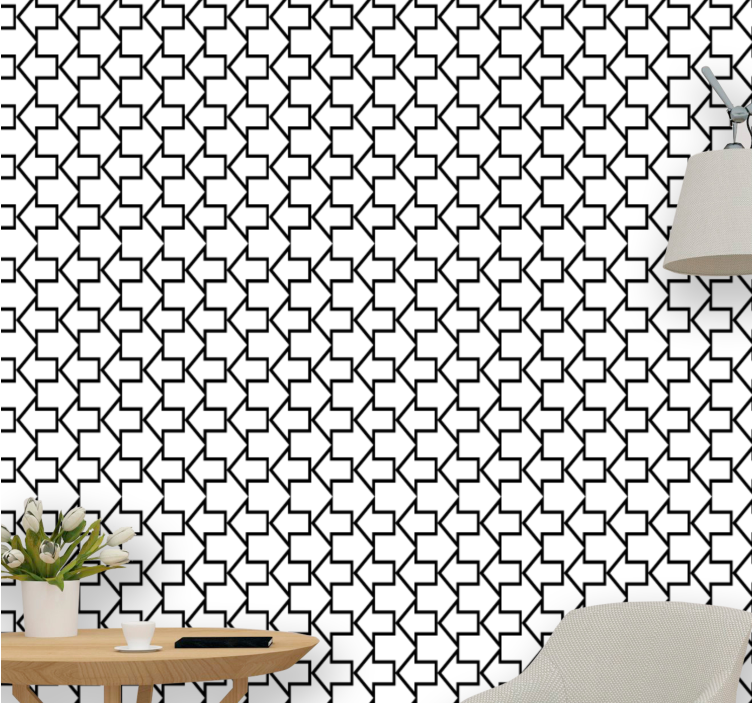 Directional Arrow Pattern geometric wallpaper - TenStickers