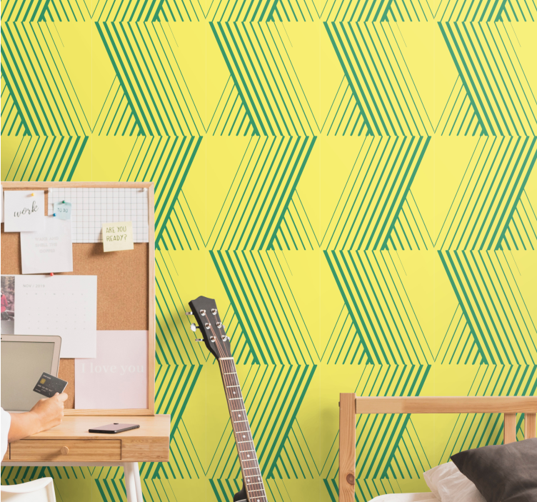 Diagonal stripe lines geometric wallpaper - TenStickers