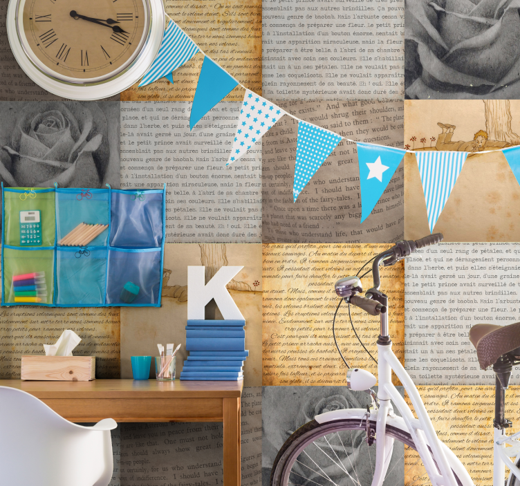 Little Prince collage letter wallpaper - TenStickers