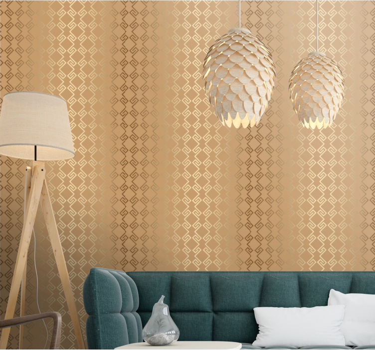 Eclectic style art deco gold columns wallpaper - TenStickers
