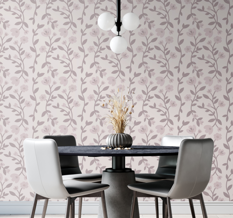 Elegant Floral Silhouettes flower wallpaper - TenStickers