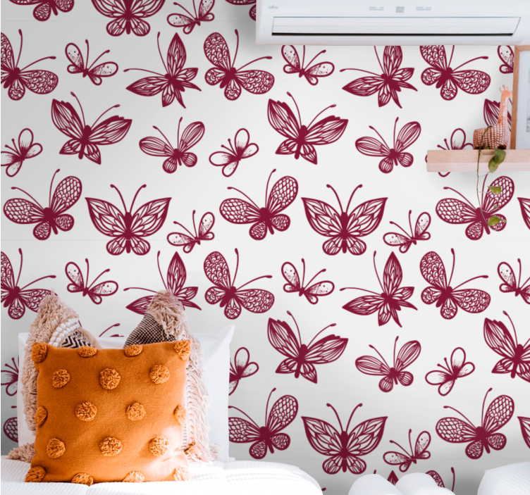 Elegant red butterfly Teen Bedroom Wallpaper - TenStickers
