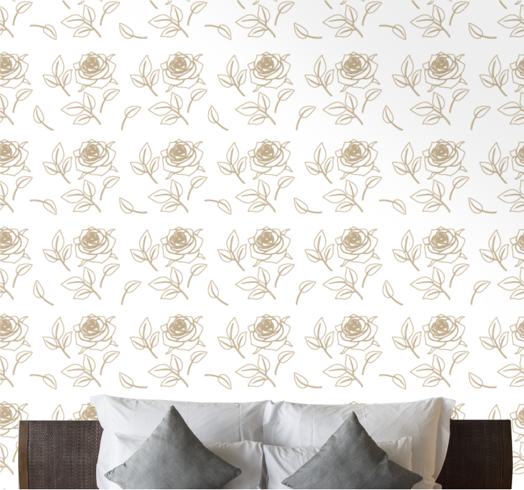 Elegant Rose Patterns flower wallpaper - TenStickers