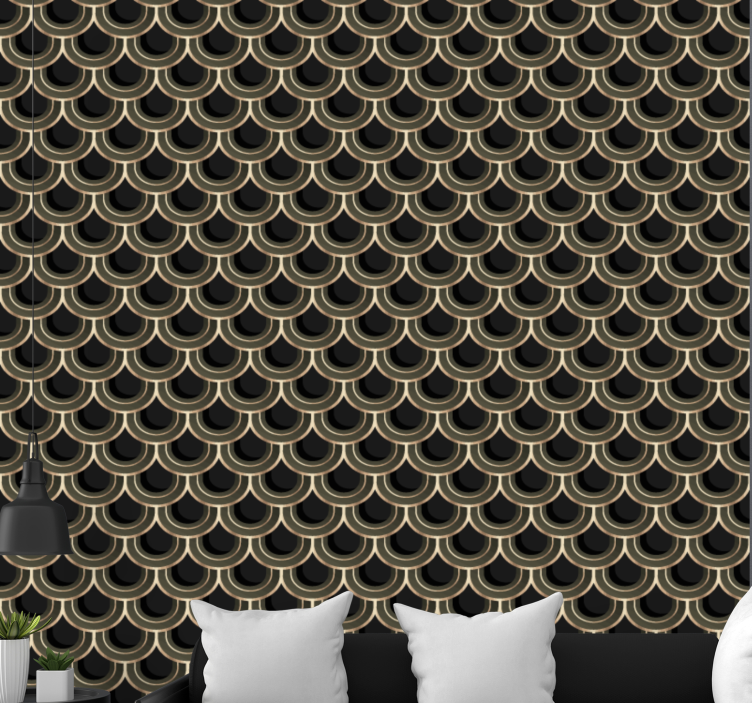 Elegant Scallop Pattern ornamental wallpaper - TenStickers