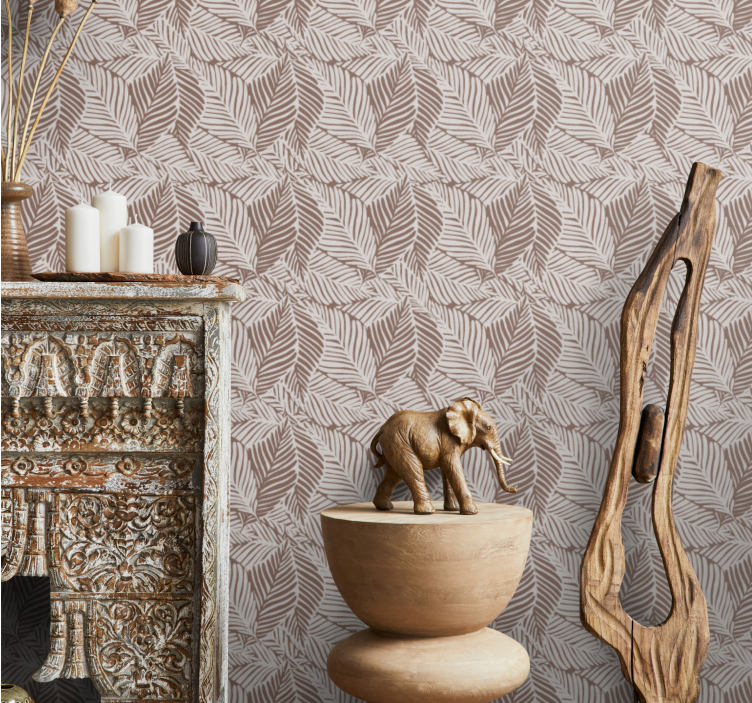 Brown elegant design flower wallpaper - TenStickers