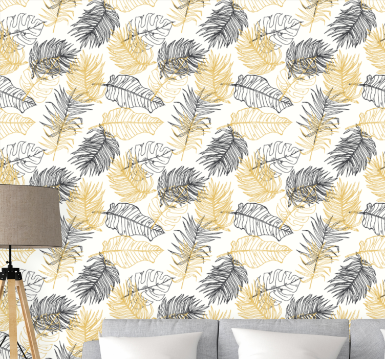 Escapade palm leaves modern wallpaper - TenStickers