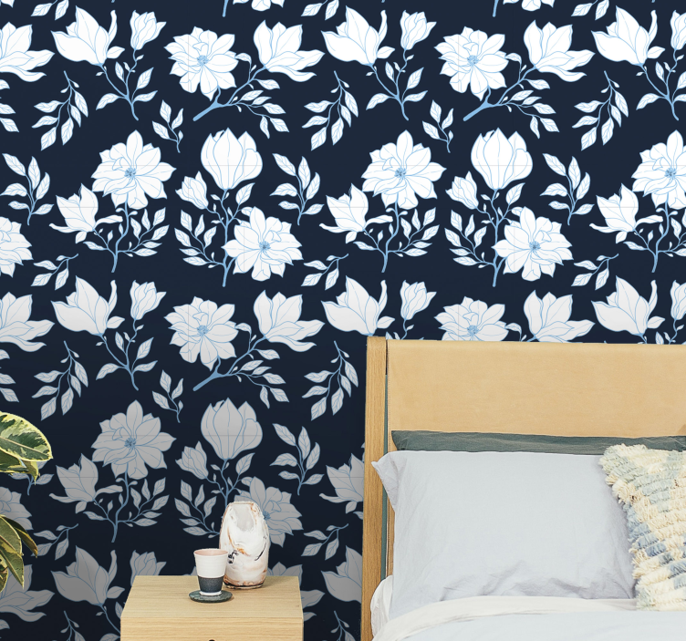 Floral Bloom Design flower wallpaper - TenStickers
