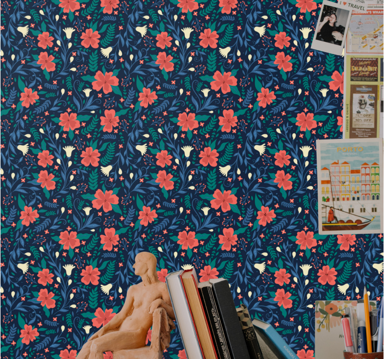 Floral Botanic Print flower wallpaper - TenStickers