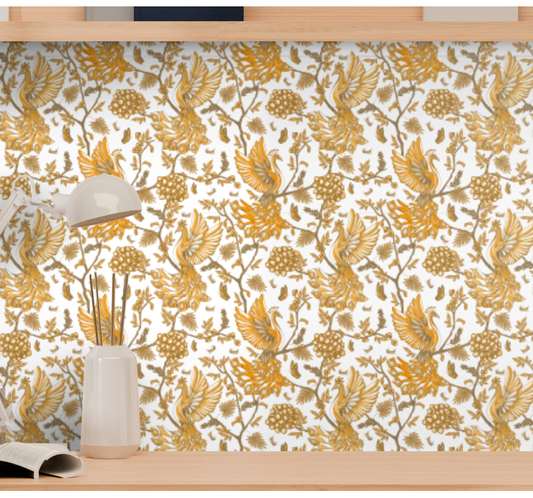Floral Botanical Motif floral ornament wallpaper - TenStickers
