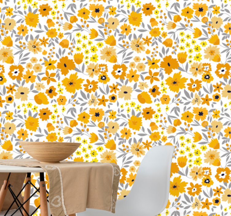 Floral Burst Design flower wallpaper - TenStickers
