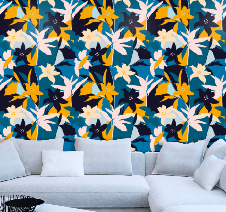 Abstract colorful pattern flower wallpaper - TenStickers