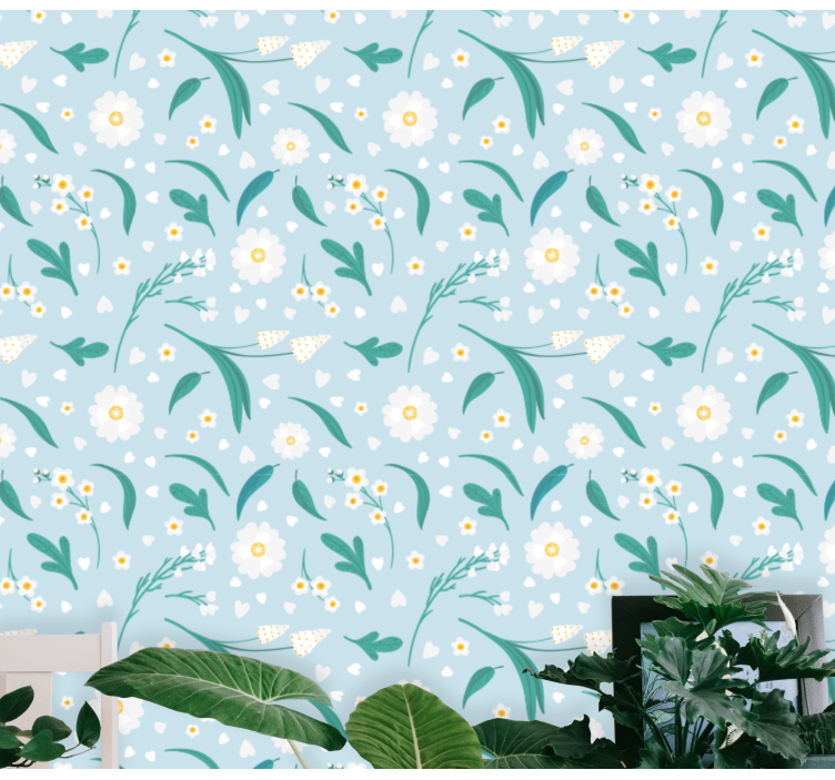 Floral Garden Display floral ornament wallpaper - TenStickers