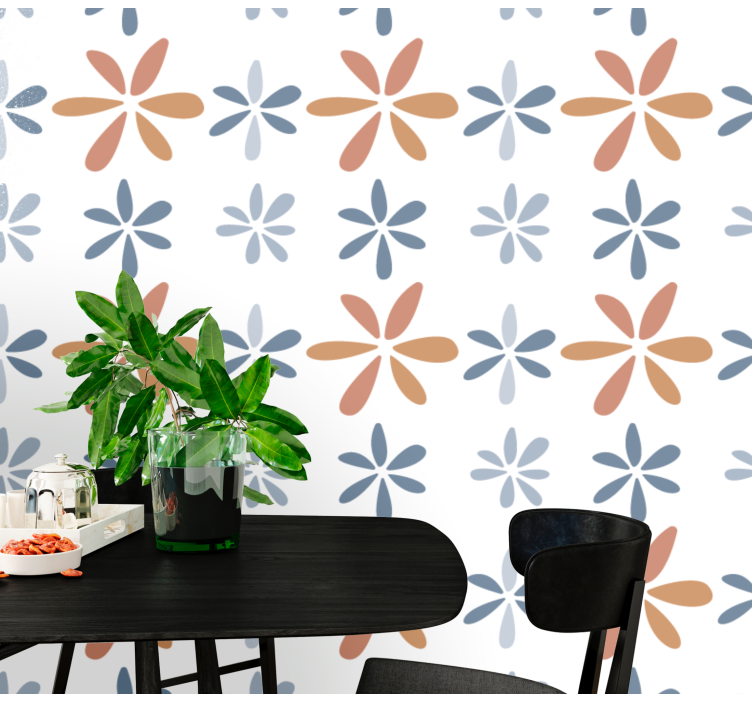 Floral Geometric Patterns dining room wallpaper - TenStickers