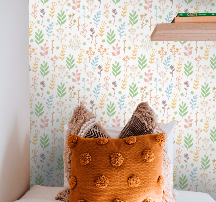 Floral Greenery Accents flower wallpaper - TenStickers