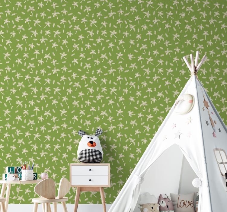 Floral Greenery leaf wallpaper - TenStickers