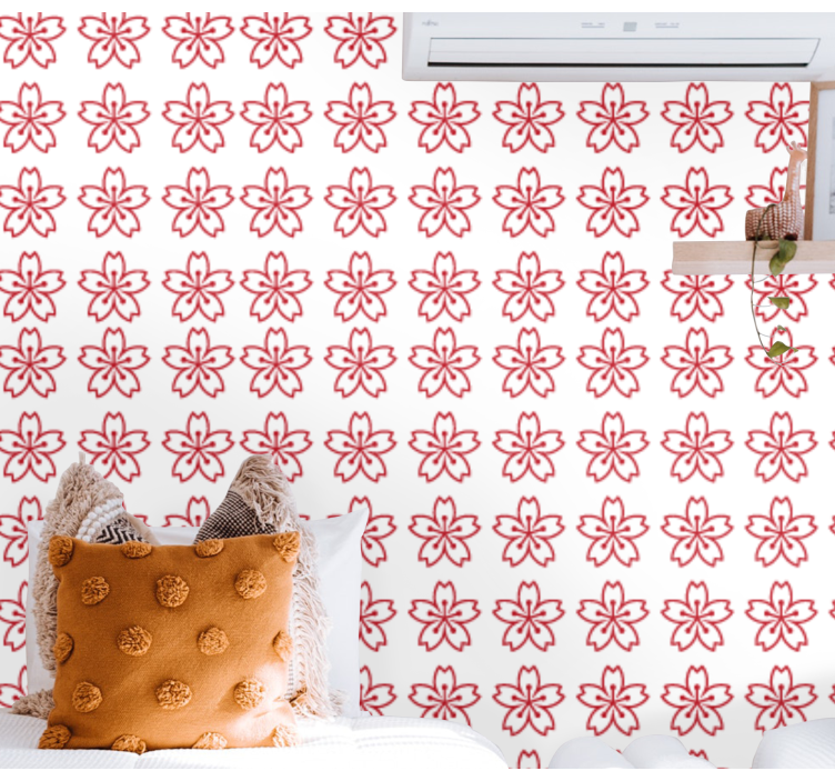 Floral Symmetry floral ornament wallpaper - TenStickers