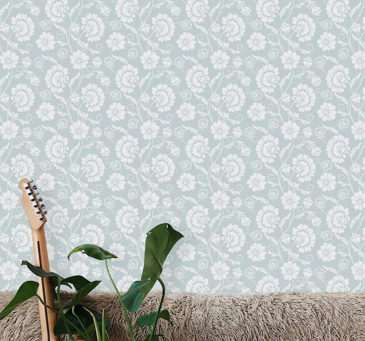 Flowering Vine Pattern floral ornament wallpaper - TenStickers
