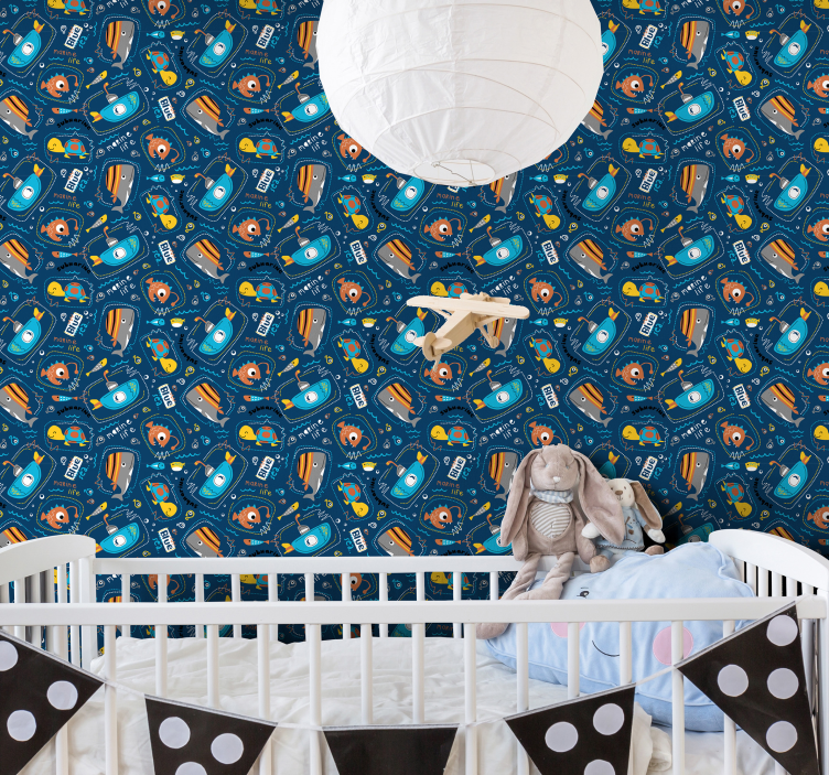 Fun Underwater Adventure fish wallpaper - TenStickers