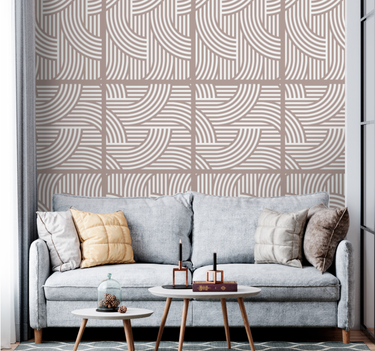 Geometric boho pattern tile wallpaper - TenStickers