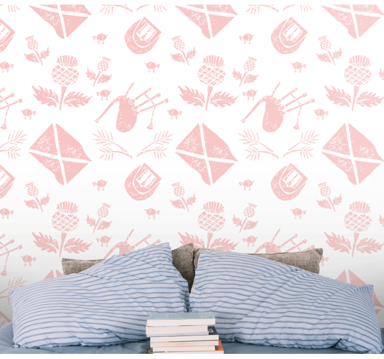 Geometric Botanicals ornamental wallpaper - TenStickers