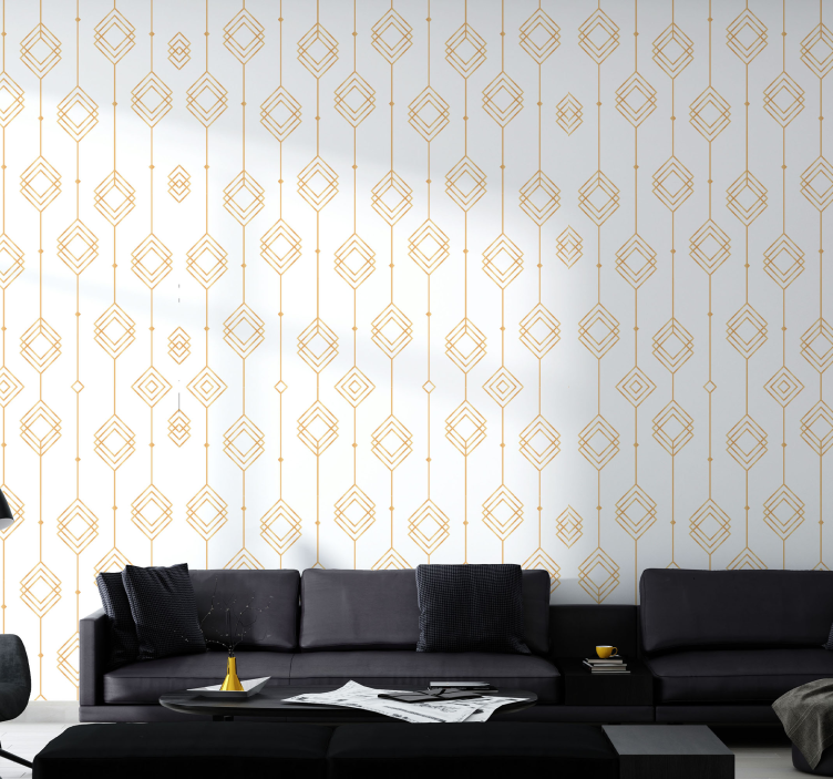 Geometric Chain Lines geometric wallpaper - TenStickers