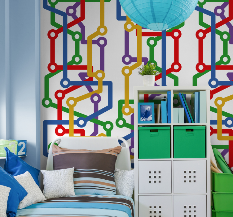 Geometric Circuitry geometric wallpaper - TenStickers