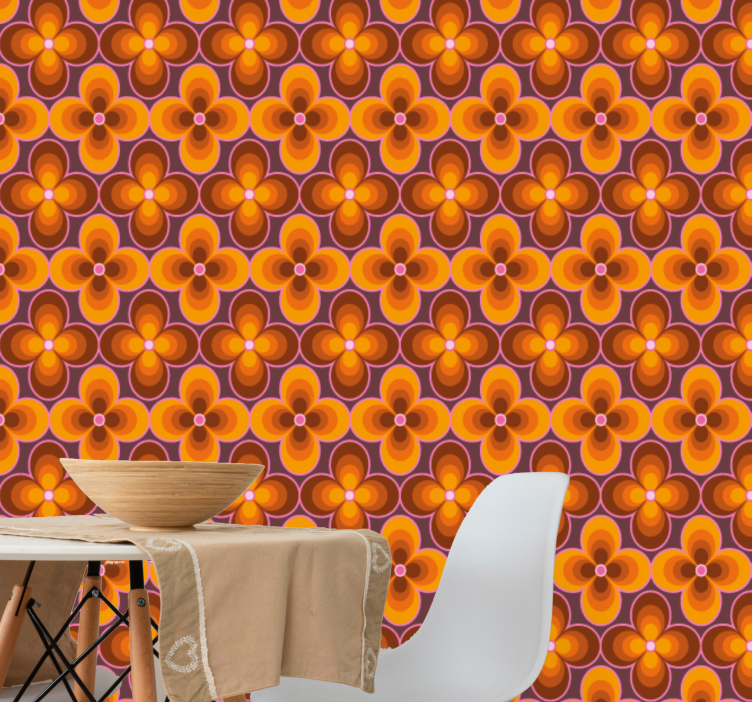 Geometric Floral Burst geometric wallpaper - TenStickers