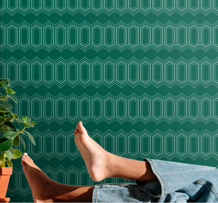 Geometric green circle pattern spotty wallpaper - TenStickers