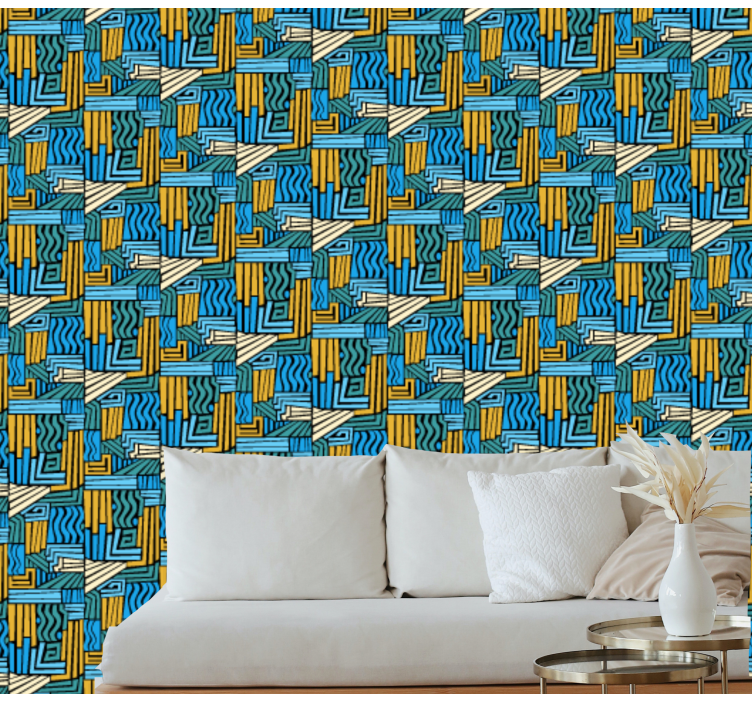 Geometric Interlace geometric wallpaper - TenStickers